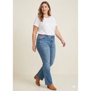 Downing Studio Bootcut Jeans Women Size 24‎ Blue Excellent High Rise Stretch